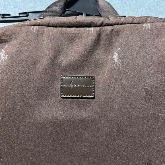 Vintage Y2K Polo Ralph Lauren Garment Bag Carrier Brown Pony Logo preppy - Picture 10 of 11